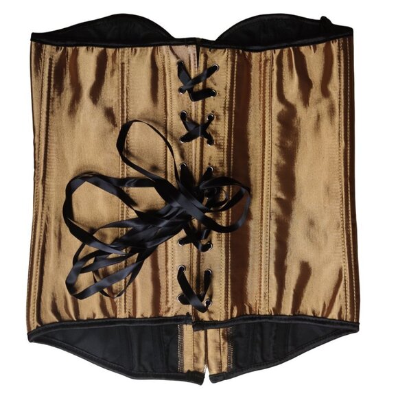 💜 Gold Sparkle Overbust Corset and Thong Set - Picture 3 of 7